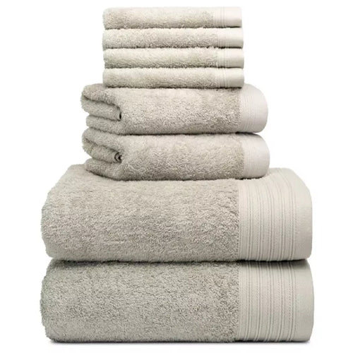 Luxury 100% Egyptian Cotton Towel 8 Piece Bale Set Face Hand Bath Towels 500 GSM Towelsworld